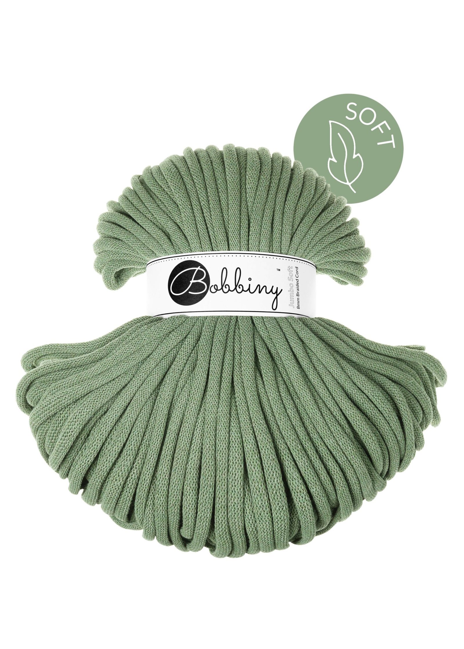 bobbiny-jumbo-soft-8mm-eucalyptus-green Шнур Bobbiny Jumbo Soft 8 мм Eucalyptus green, 100 м - Зображення 1