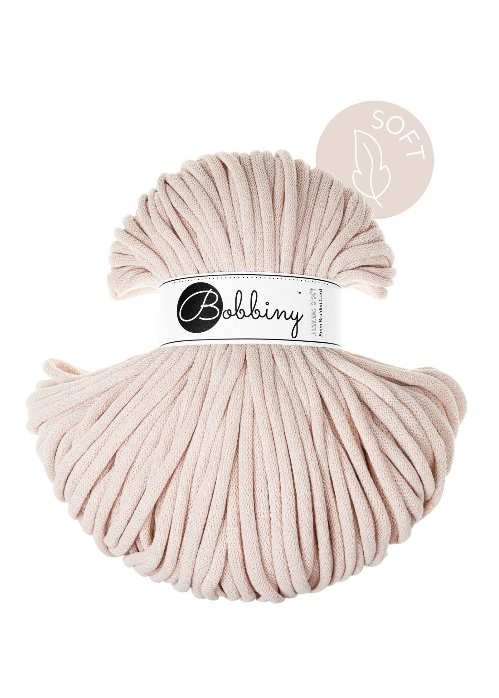 bobbiny-jumbo-soft-8mm-nude Шнур Bobbiny Jumbo Soft 8 мм Nude, 100 м - Зображення 1