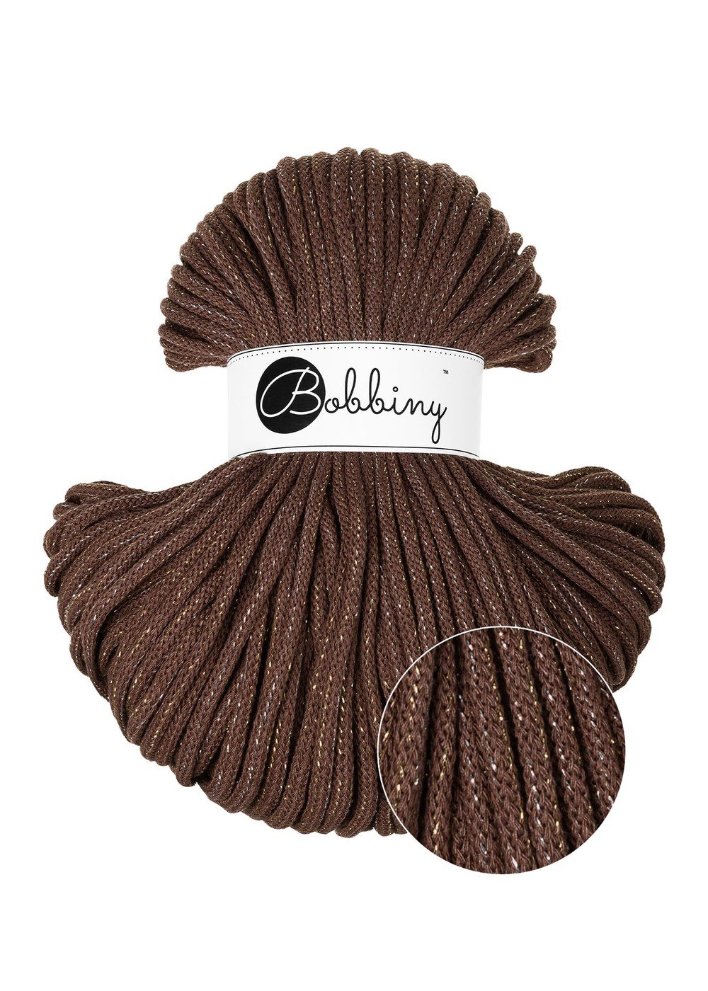 bobbiny-premium-5mm-shiny-chocolate-brown-img Шнур Bobbiny Premium 5 мм Shiny Chocolate Brown, 100 м - Зображення 1