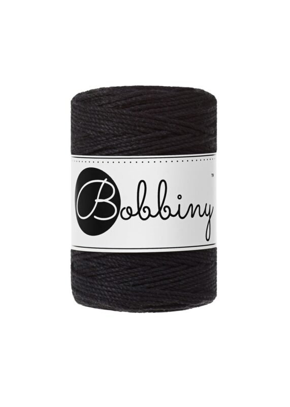 Шнур Bobbiny 3PLY 1,5 мм Black, 100 м