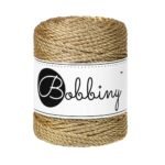 Шнур Bobbiny 3PLY 3 мм Satin Gold, 50 м
