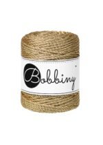 Шнур Bobbiny 3PLY 3 мм Satin Gold, 50 м